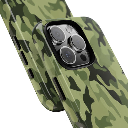 Camo Tough Phone Case — Military Green Protective iPhone Cover