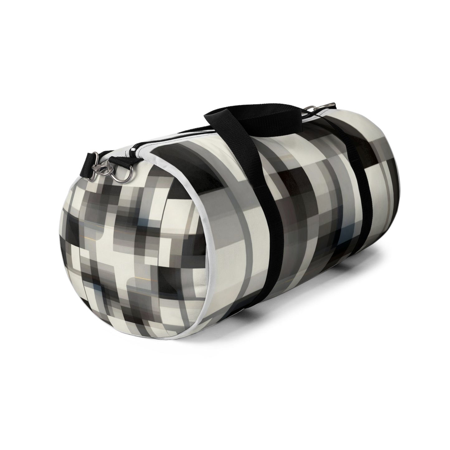 Monochrome Pixel Pattern Duffel Bag — Modern Travel Gym Bag