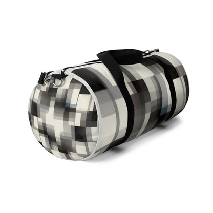 Monochrome Pixel Pattern Duffel Bag — Modern Travel Gym Bag