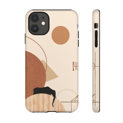 Abstract Earth Tones Phone Case — Minimal Geometric Design