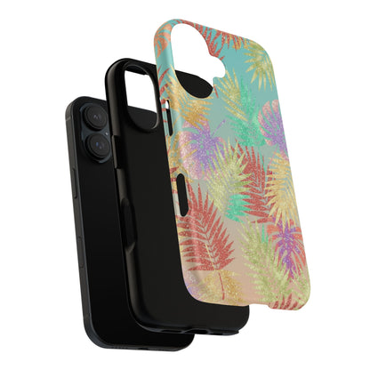 Tropical Palm Leaf Tough Phone Case – Colorful Pastel Botanical Protection