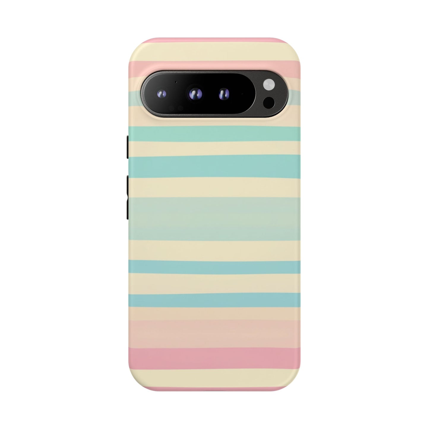 Pastel Striped Tough Phone Case – Protective Retro Rainbow Design