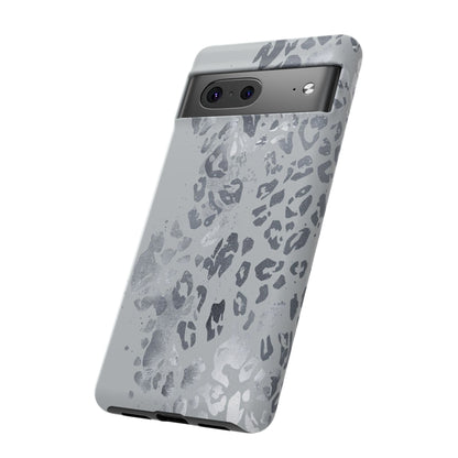 Gray Leopard Print Tough Phone Case