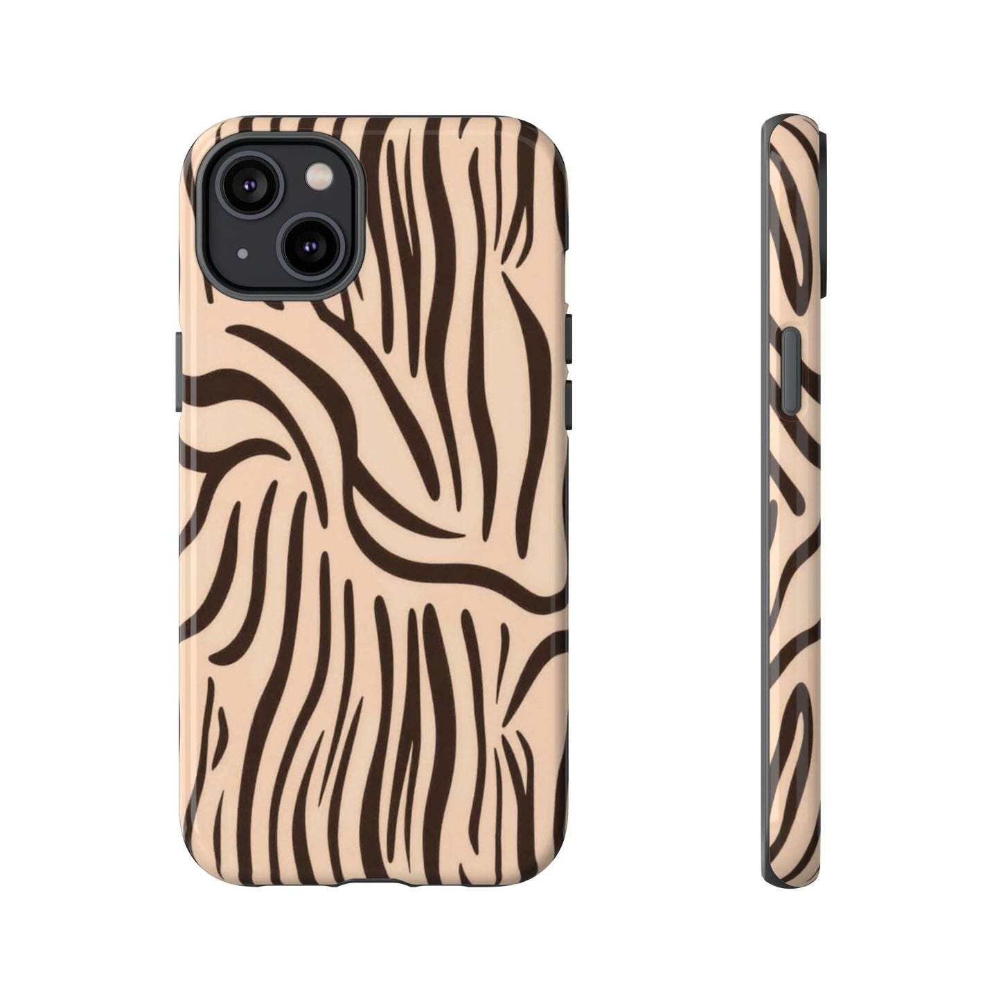 Zebra Stripe Tough Phone Case – Neutral Animal Print Protective Cover