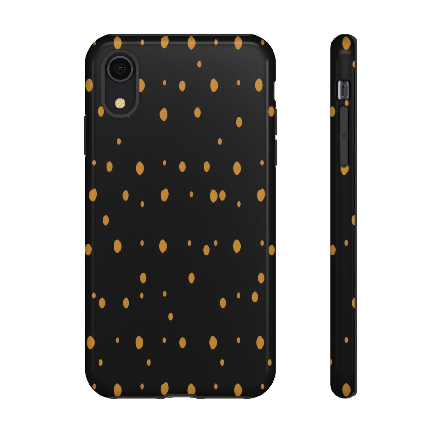 Black & Gold Dot Tough Phone Case — Protective Sparkle Pattern