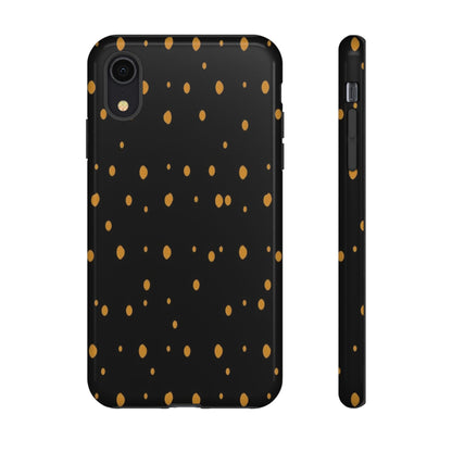 Black & Gold Dot Tough Phone Case — Protective Sparkle Pattern