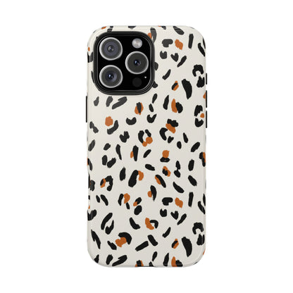 Leopard Print Tough Phone Case — Stylish Protective iPhone Cover