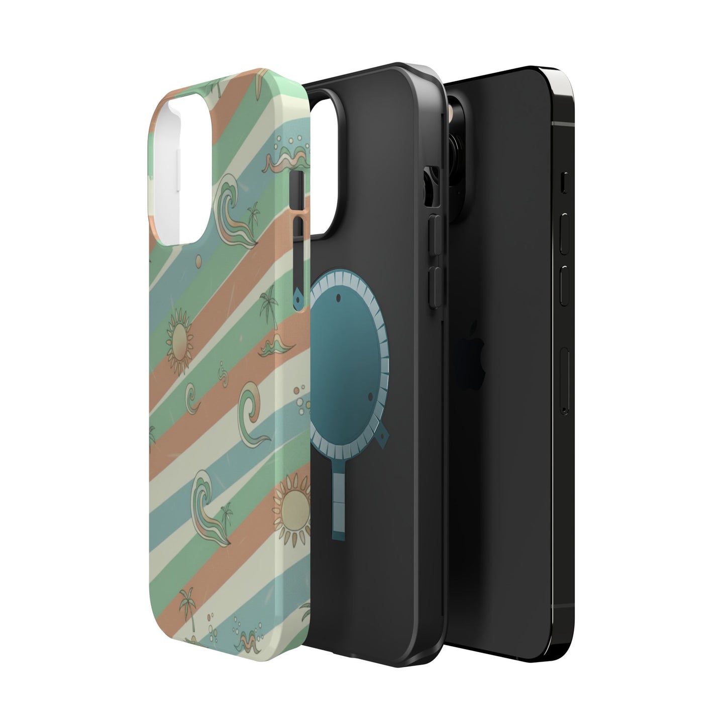Magnetic Impact-Resistant Phone Case — Retro Surf Stripes
