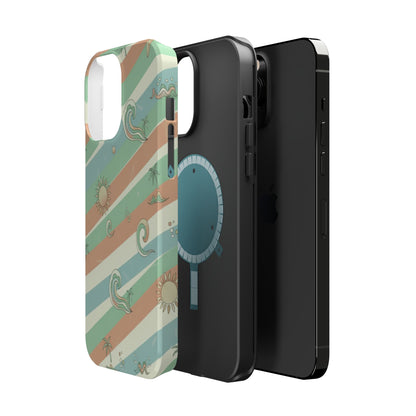 Magnetic Impact-Resistant Phone Case — Retro Surf Stripes