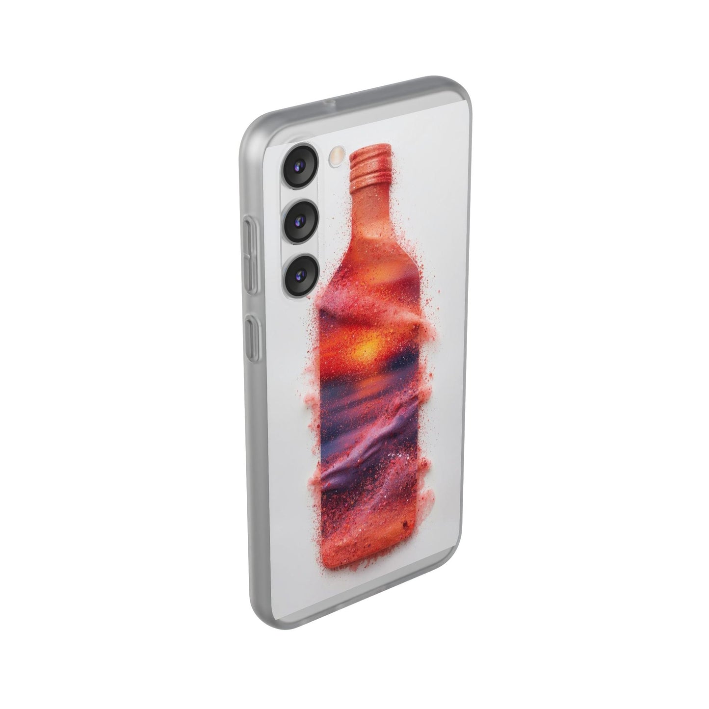 Galaxy Bottle Phone Case — Abstract Cosmic Beverage Design Flexible Case