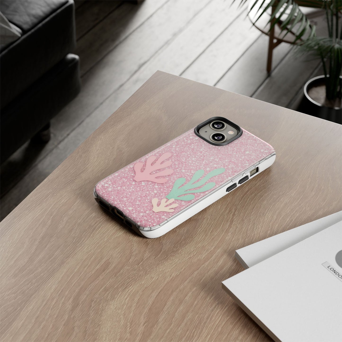 Pink Glitter Seaweed Tough Case - Sparkle Protective Phone Cover