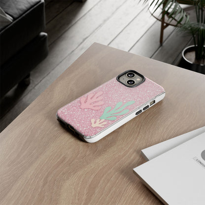Pink Glitter Seaweed Tough Case - Sparkle Protective Phone Cover