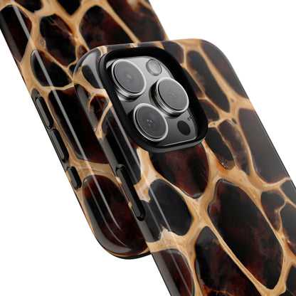 Phone Case — Brown Leather Dot Texture Rugged Protective Cover