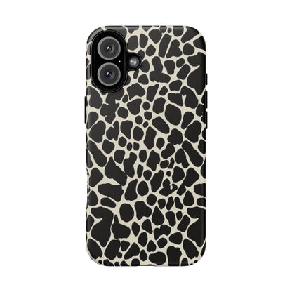 Black and White Cowhide Phone Case — Protective Tough Case