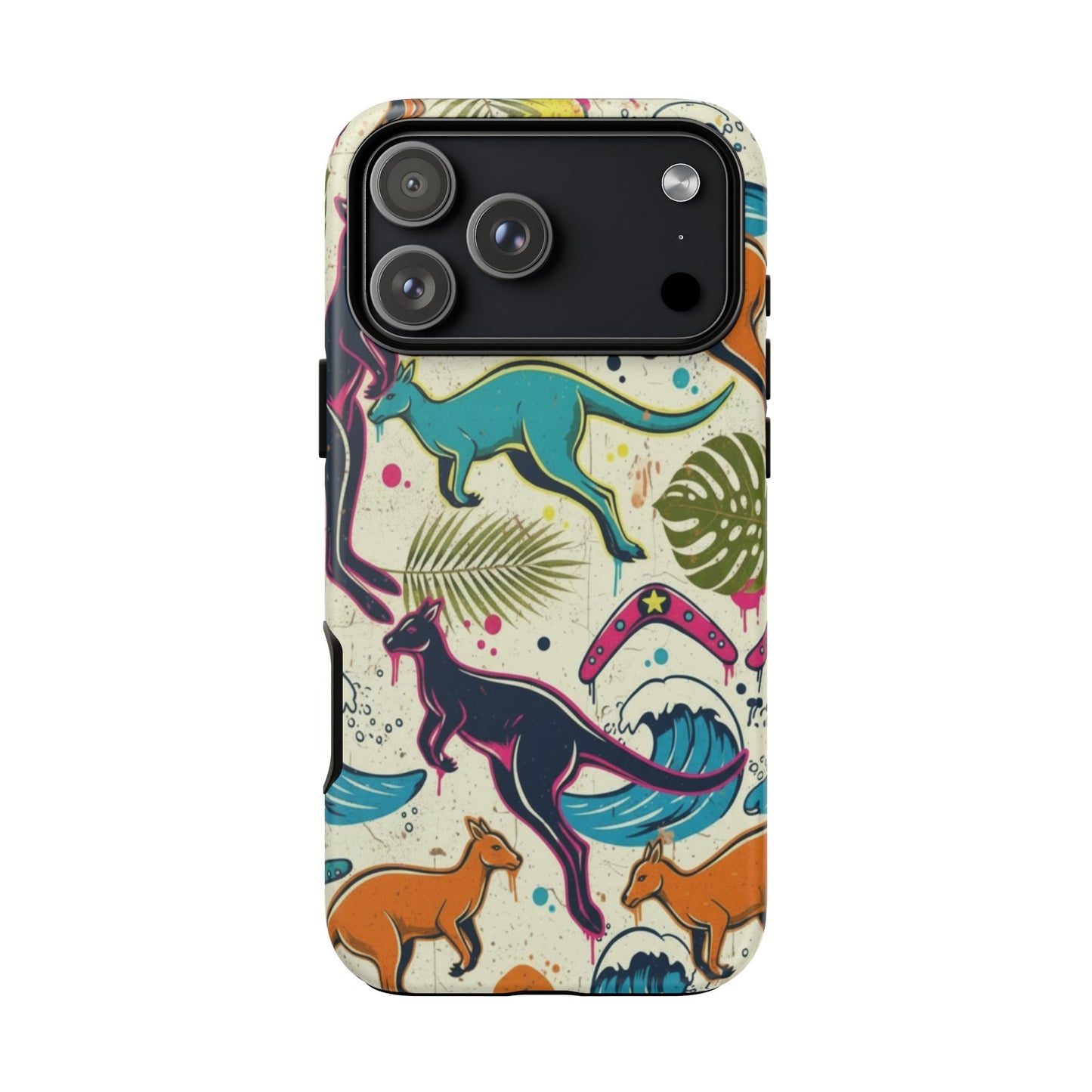 Tough Cases — Colorful Surfing Kangaroo Phone Case