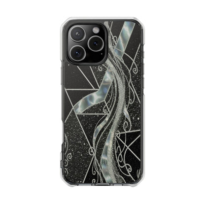 Clear Magnetic Impact Phone Case — Iridescent Geometric Design