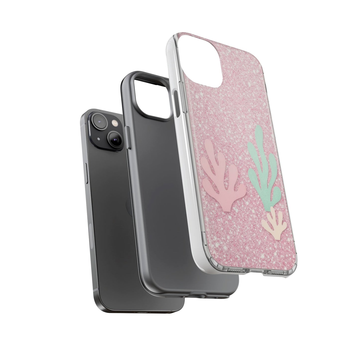 Pink Glitter Seaweed Tough Case - Sparkle Protective Phone Cover