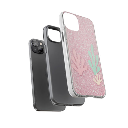 Pink Glitter Seaweed Tough Case - Sparkle Protective Phone Cover