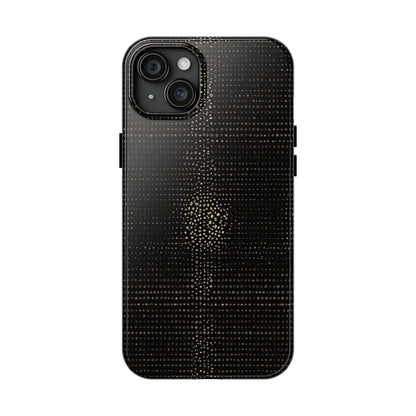 Tough Phone Case — Black Textured Metallic Dot Shield