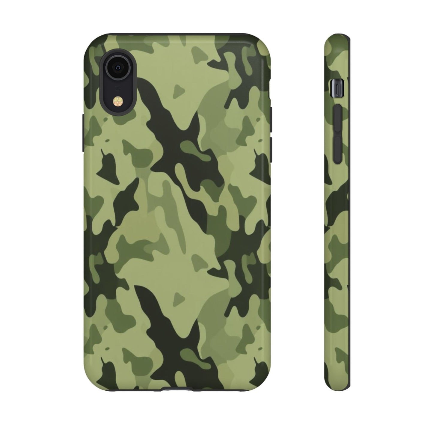 Camo Tough Phone Case — Military Green Protective iPhone Cover