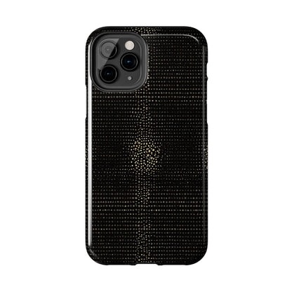Tough Phone Case — Black Textured Metallic Dot Shield