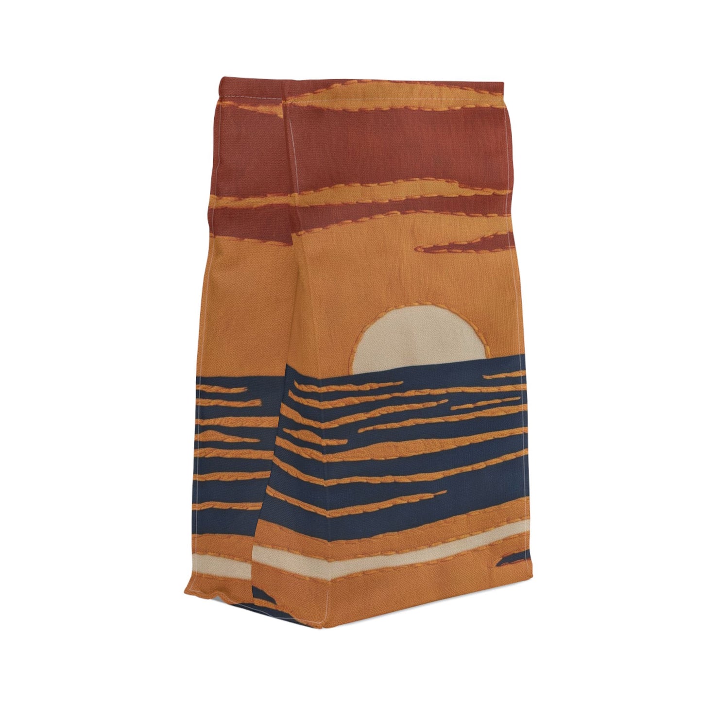 Sunset Ocean Print, Polyester Lunch Bag, Eco-Friendly, Beach Day Essentials, Picnic, Back to School, Vibrant Summer Vibe