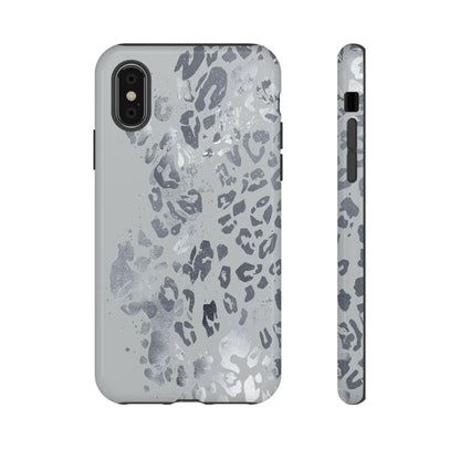 Gray Leopard Print Tough Phone Case
