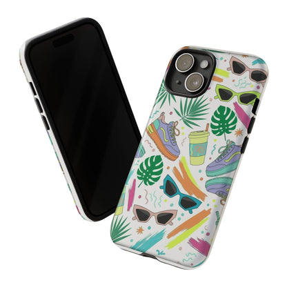 Tough Cases — Colorful Retro Sneakers & Sunglasses Phone Case