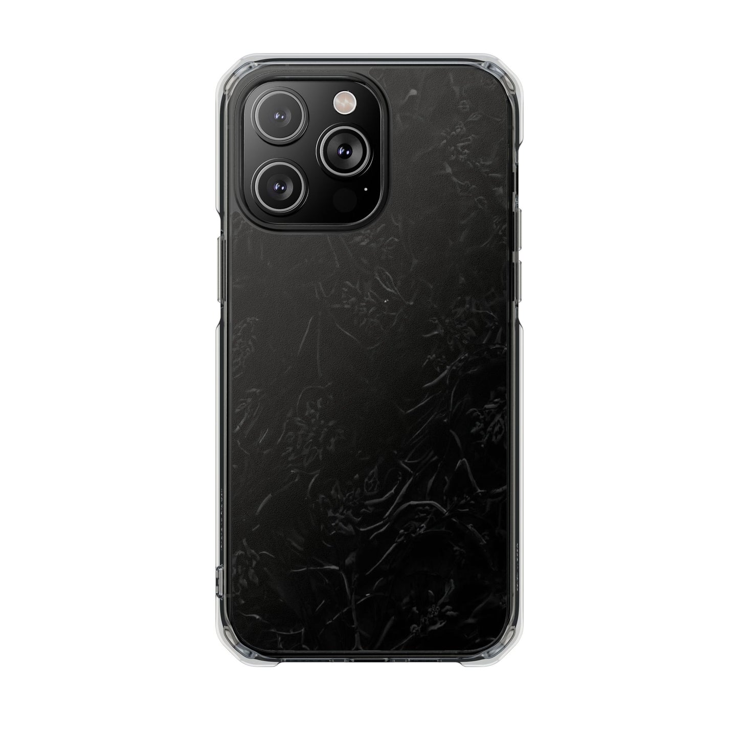 Magnetic Impact Phone Case — Black Floral Design