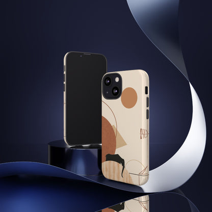 Abstract Earth Tones Phone Case — Minimal Geometric Design