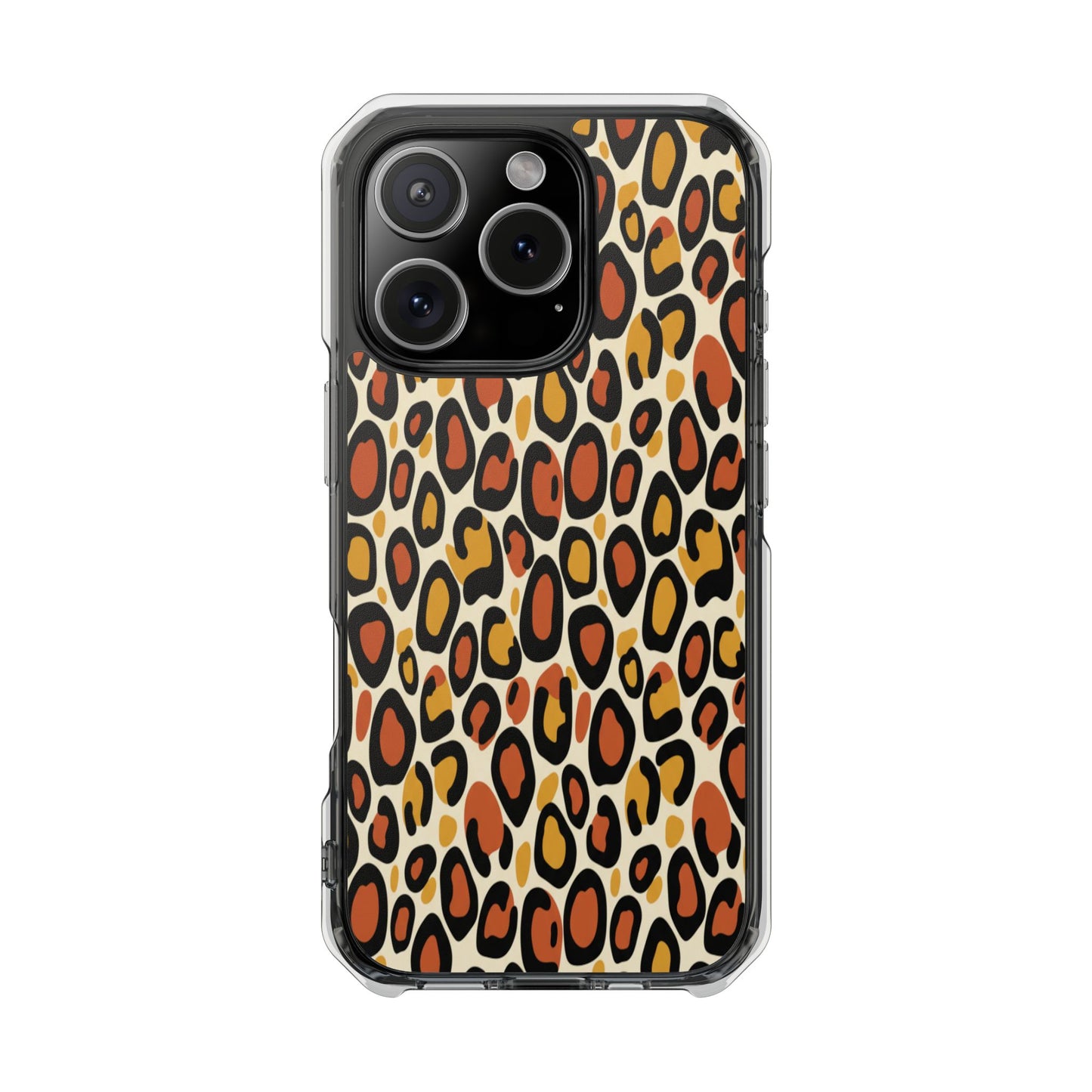 Leopard Print Magnetic Clear Impact Phone Case
