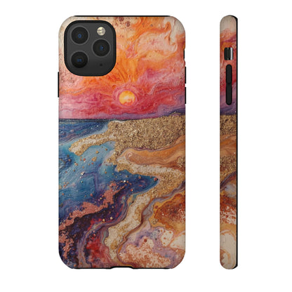 Sunset Coast Phone Case — Colorful Abstract Beach Art Tough Case