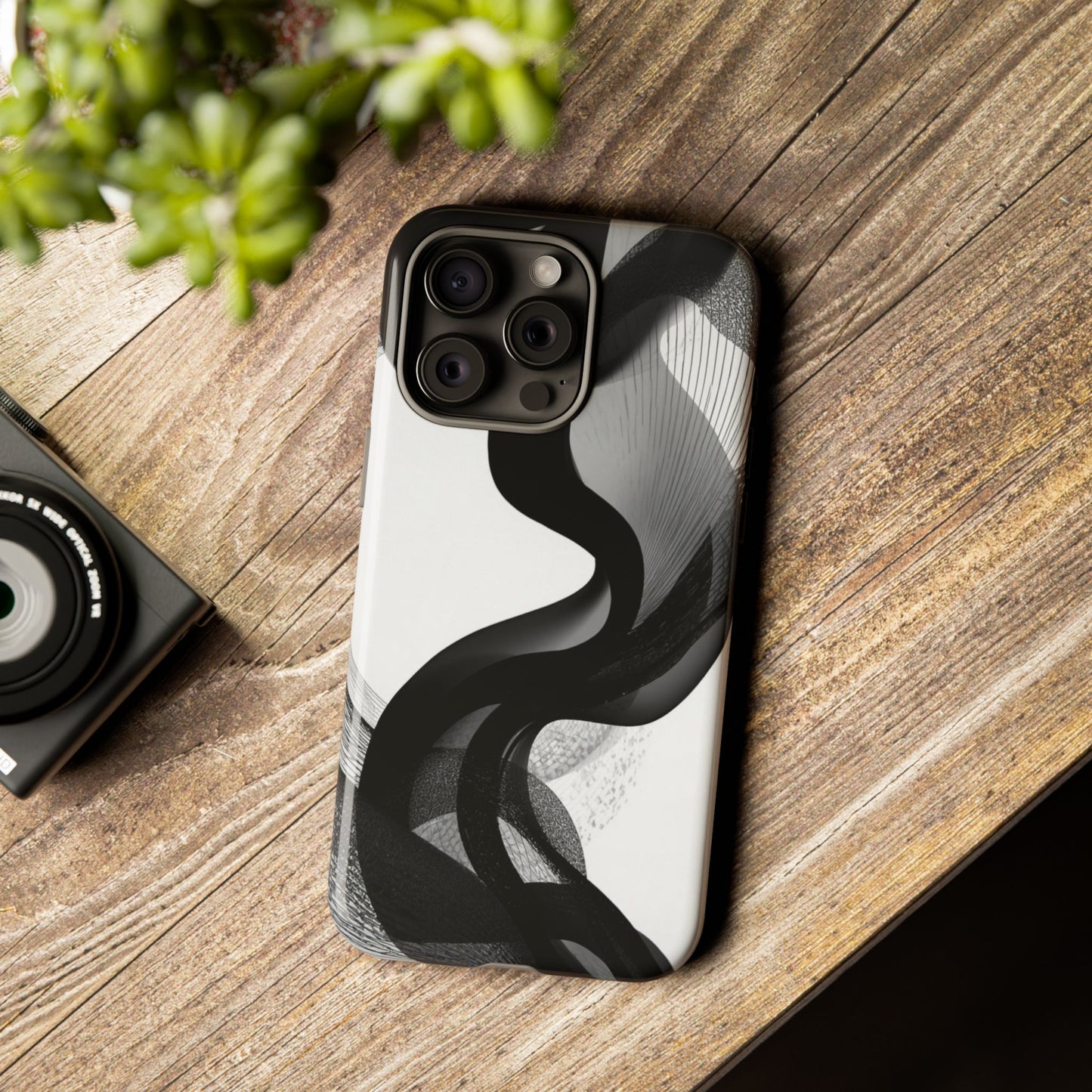 Phone Case — Monochrome Abstract Protective Cover
