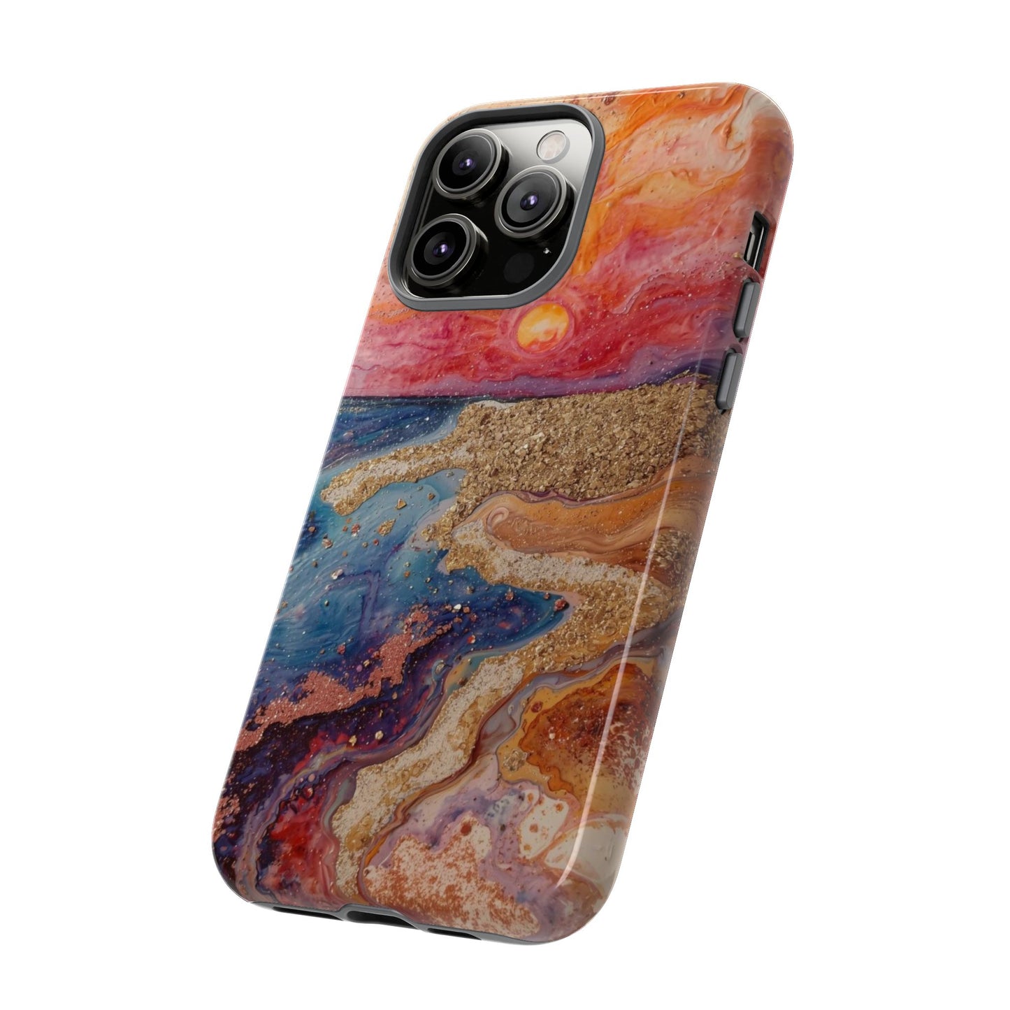 Sunset Coast Phone Case — Colorful Abstract Beach Art Tough Case