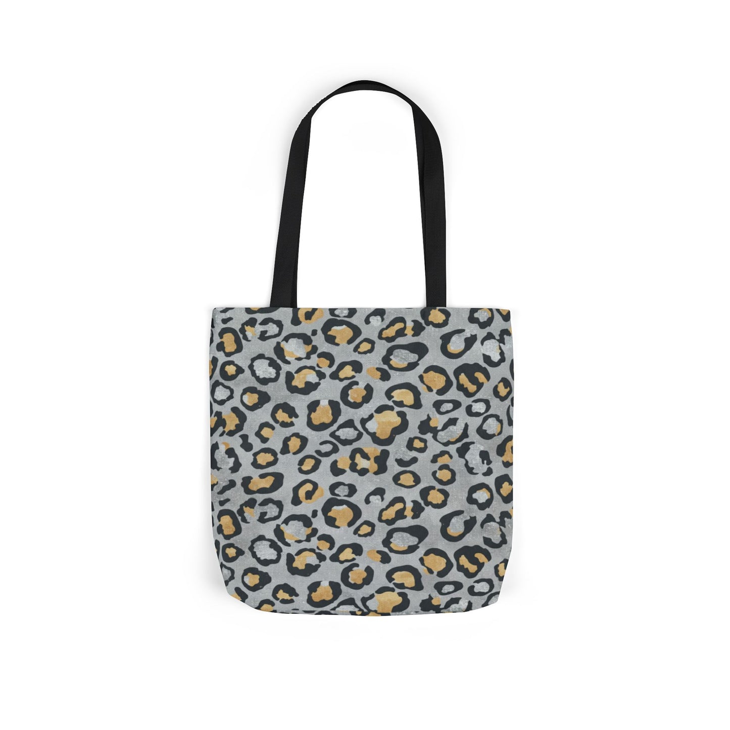 Leopard Print Canvas Tote Bag with Beige Straps