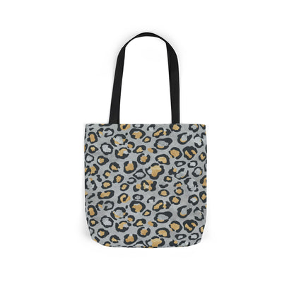 Leopard Print Canvas Tote Bag with Beige Straps