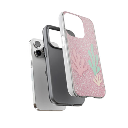 Pink Glitter Seaweed Tough Case - Sparkle Protective Phone Cover