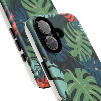 Tropical Monstera Phone Case — Colorful Leaf Protective Tough Case