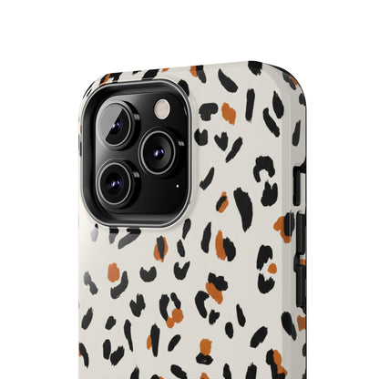Leopard Print Tough Phone Case — Stylish Protective iPhone Cover