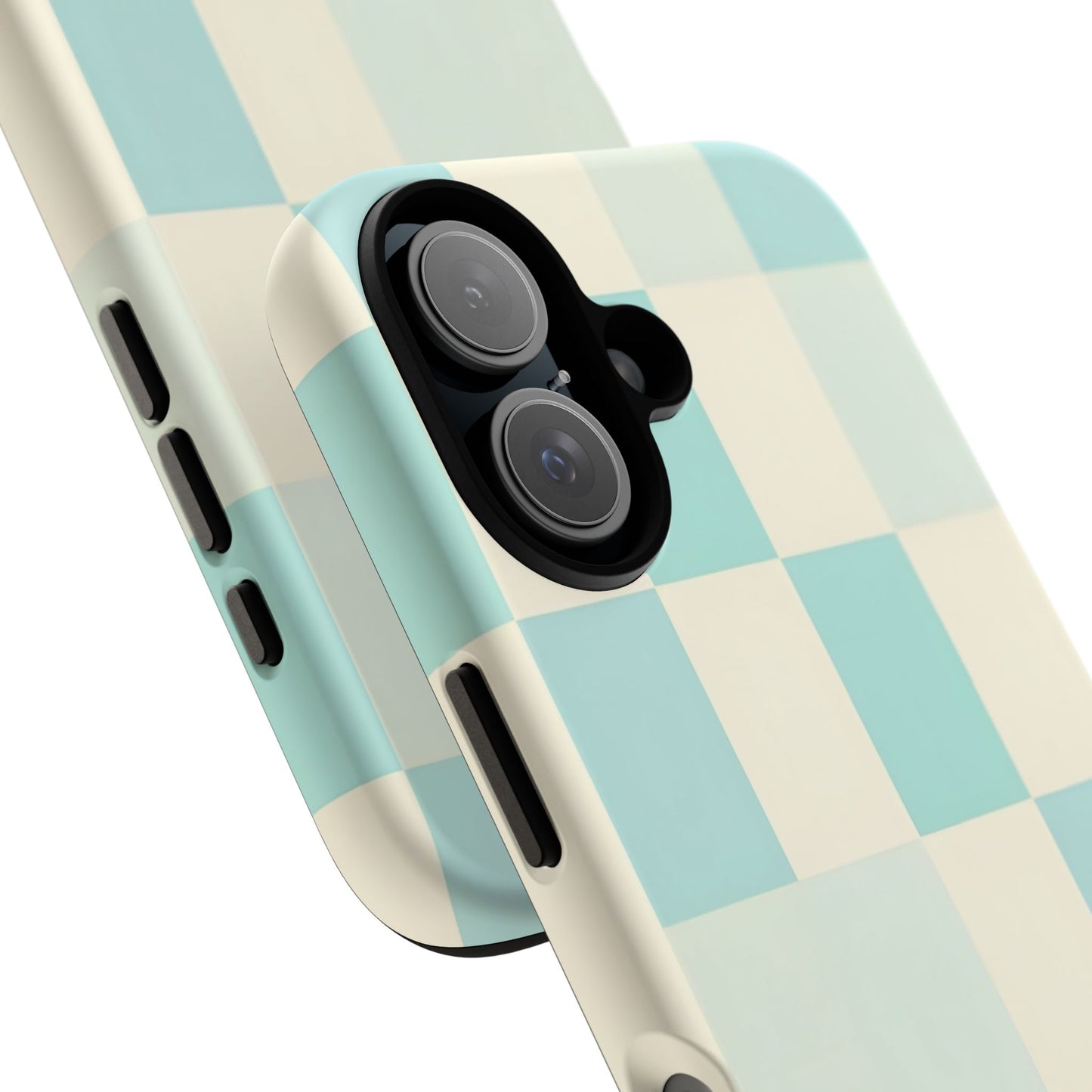 Pastel Checkerboard Tough Case – Mint & Cream Protective Phone Cover