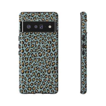 Leopard Print Tough Phone Case - Blue Cheetah Protective Cover
