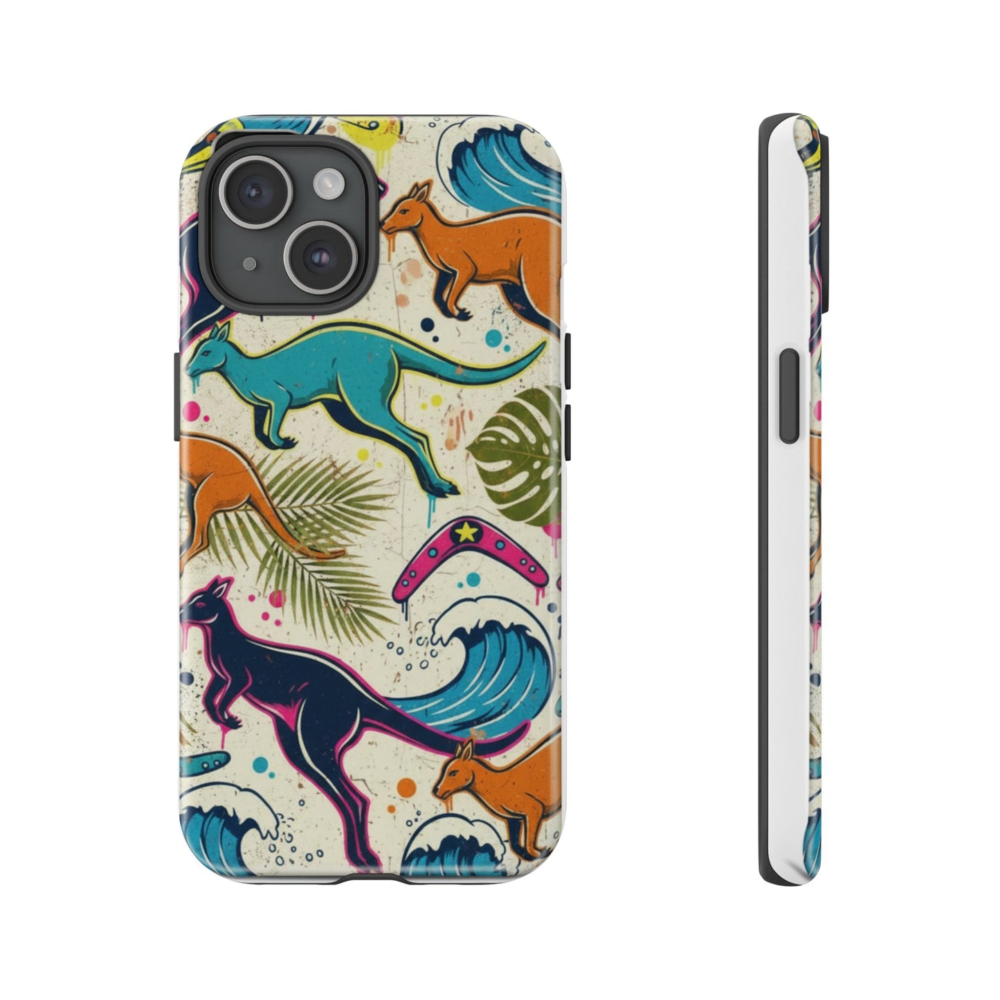 Tough Cases — Colorful Surfing Kangaroo Phone Case