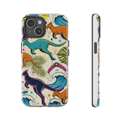Tough Cases — Colorful Surfing Kangaroo Phone Case