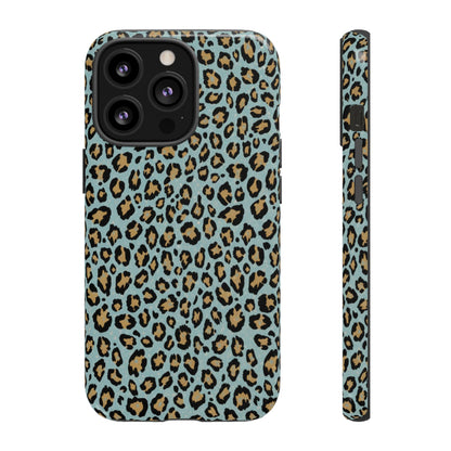 Leopard Print Tough Phone Case - Blue Cheetah Protective Cover