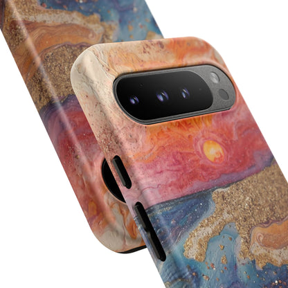 Sunset Coast Phone Case — Colorful Abstract Beach Art Tough Case