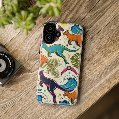Tough Cases — Colorful Surfing Kangaroo Phone Case