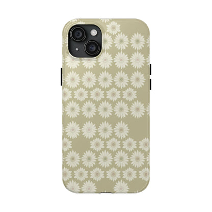 Daisy Pattern Tough Phone Case — Protective Floral iPhone Cover