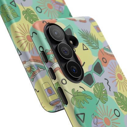 Tropical Summer Phone Case — Retro Sunglasses, Sneakers & Palm Pattern