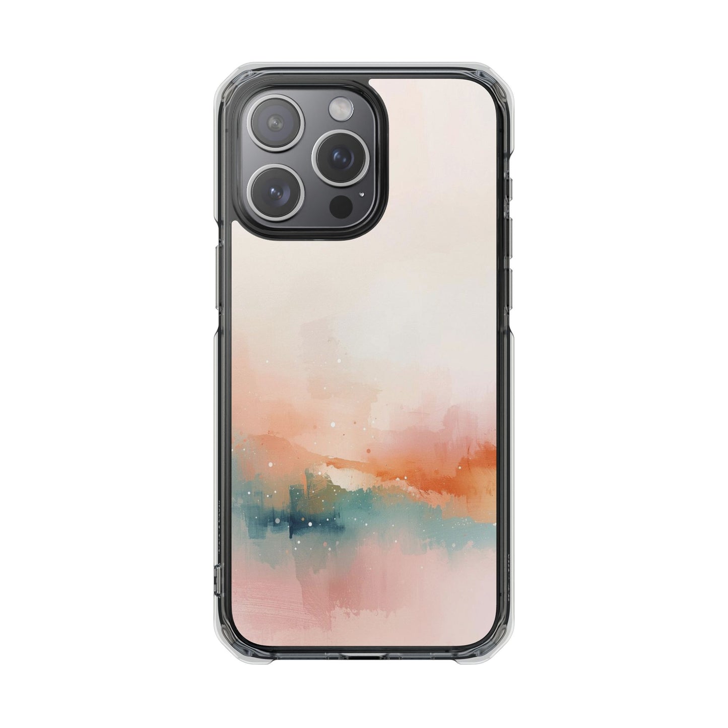Clear Magnetic Impact Phone Case — Pastel Watercolor Sunset Design