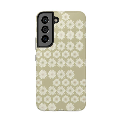 Daisy Pattern Tough Phone Case — Protective Floral iPhone Cover